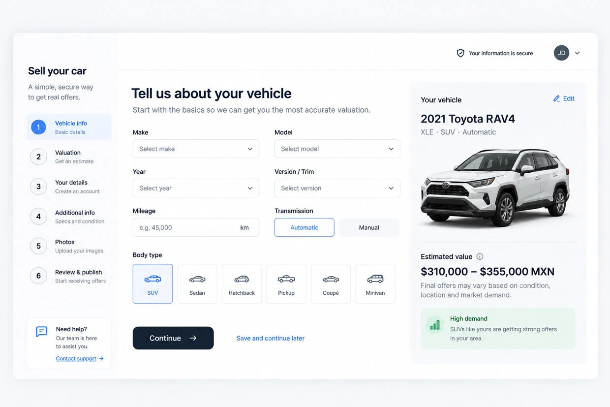 The guided selling flow